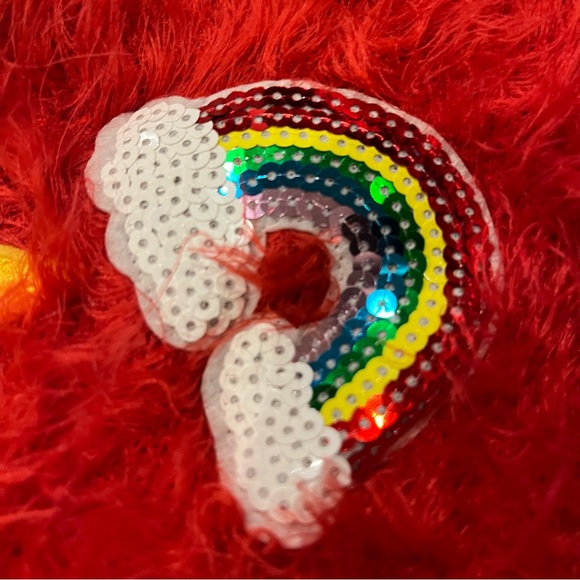 Soft Plush Fuzzy Christmas Sweater Vintage Inspired Sequins Santa Star Holiday - Picture 12 of 17